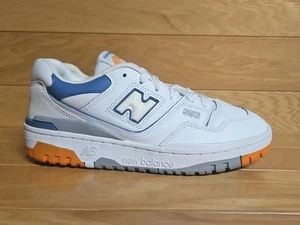 New Balance 550 Size 6.5 Youth Kids White Mercury Blue Shoe Sneaker GSB550WB - Picture 1 of 11