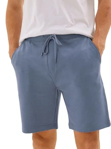 AIRFORCE-BLUE Mens Pure Cotton Drawstring Jersey Plain Shorts Summer S to 3XL - Picture 1 of 6
