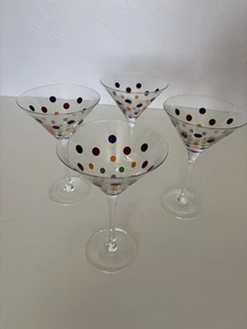 Juego de 4 vasos Martini retirados Pampered Chef 2838 Fiesta Dot - Imagen 1 de 7
