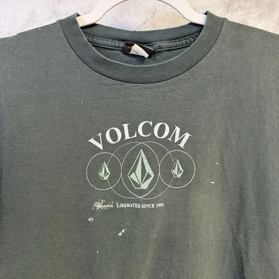 Vintage Volcom T Shirt Mens Medium 19x25 Faded Black Y2K Surf Skate - Image 1 of 4