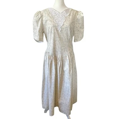 Vestido De Colección Jessica McClintock Gunne Sax Talla 15/16 Floral Recorte Espalda Cottagecore Foto 1 de 4