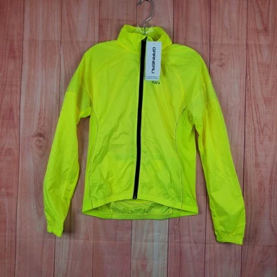 Chaqueta de ciclismo Louis Garneau Modesto 3 para mujer mediana amarilla elástica detalle de malla Foto 1 de 4