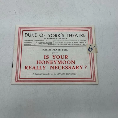 Theater Program Dukoe of York's Theatre Is Your Honeymoon Really Necessary - Image 1 of 2