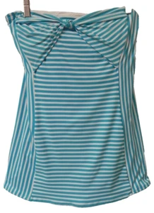 NWOT Coco Rave Swimsuit 1 one pc attached Swim Dress Sz L 38D Aqua Bandeau - Picture 1 of 8