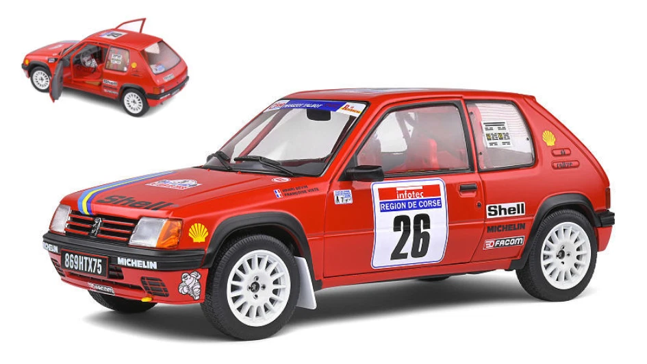 PEUGEOT 205 RALLYE N.26 TOUR DE CORSE 1990 H.DEVIN-F.VISTE 1:18 SOLIDO' - Immagine 1 di 1