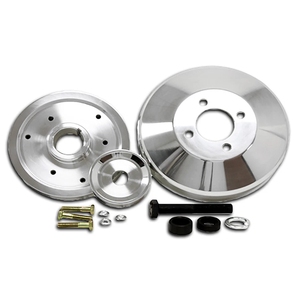 JUEGO POLEAS SERPENTINAS BILLET - PULIDO PARA FORD MUSTANG GT 1999-2000 4,6 L Foto 1 de 1