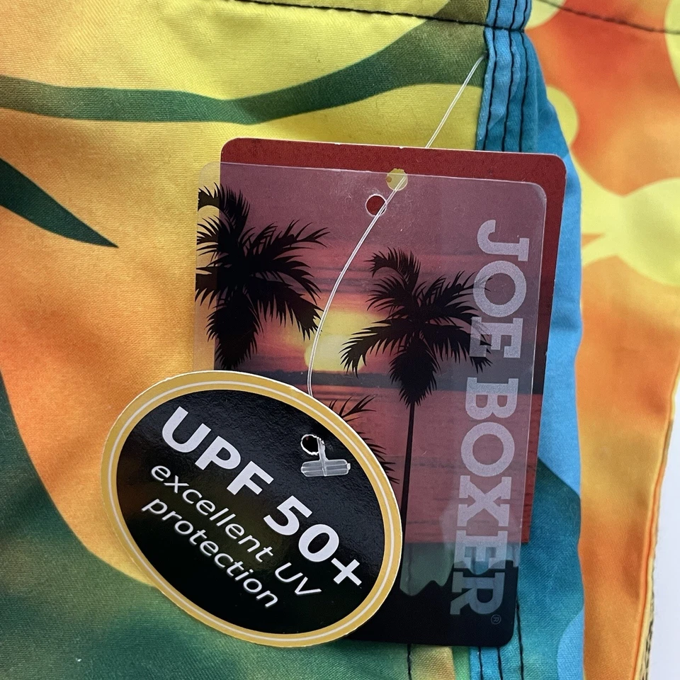 Swim Trunks Mens S Hawaiian Floral Print UPF 50 Inseam 9 Inches Joe Boxer - Image 1 of 4