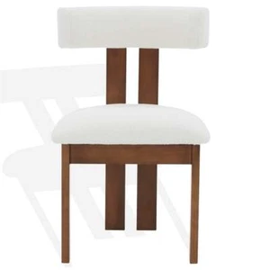 Safavieh Macey Wood Dining Chair in Ivory / Walnut - Picture 1 of 7