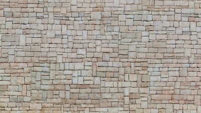 NOCH 3D-Kartonplatte „Kalksteinmauer“, Beige, 25 x 12,5 cm, für Spur H0, ideal - Bild 1 von 4