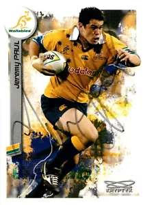 ✺Firmada✺ Tarjeta de unión de rugby WALLABIES 2003 JEREMY PAUL - Imagen 1 de 2