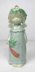 De colección 1989 Japón Enesco Raecath Kinka Ángel Niña Porcelana Adorno de Navidad - Imagen 1 de 11
