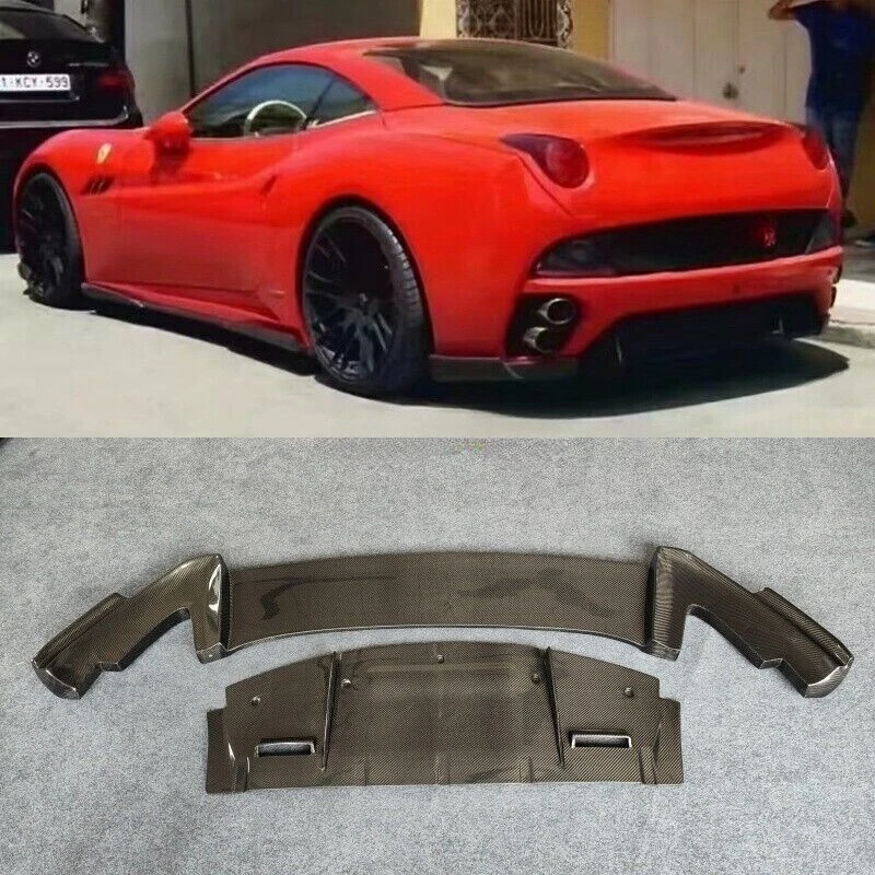 Carbon Fiber Rear Bumper Splitter Diffuser Lip Cover for Ferrari California - Image 1 of 4