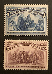 TDStamps: US Stamps Scott#230 Mint NH OG #231 Mint LH OG Broken Hat