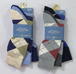 Men's Goldtoe Designer Series Regatta Argyle 3 Pack Socks - Picture 1 of 5