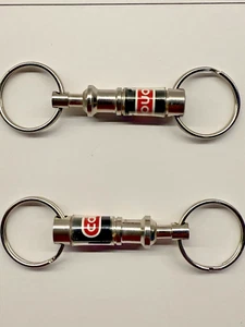 set of 2 Conoco Key Ring 3-1/2” Long Vintage Advertising Quick Release - Picture 1 of 6