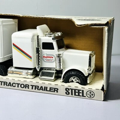 Vintage 1980's Ertl Peterbilt Tractor Trailer Wes-Mar Pressed Steel in Box - Image 1 of 4