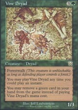 1x Vine Dryad LP, English MTG Mercadian Masques