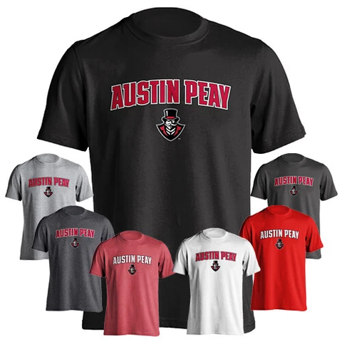 Austin Peay State University Governors Arched Text With Logo Short Sleeve Tee Cover