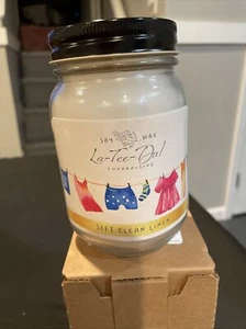 Celebrating Home Soft Clean Leinen Einmachglas Kerzen (2er Set) - Bild 1 von 2