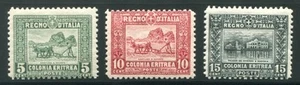 1928 Eritrea soggetti africani 3 valori dent. 11 nuovi spl ** - Picture 1 of 1