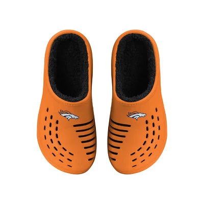 Zuecos FOCO NFL para hombre Denver Broncos Sherpa forrados con logotipo grande Foto 1 de 3