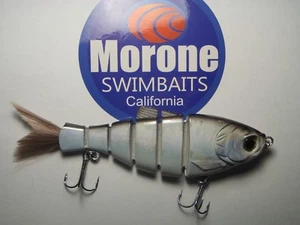 2 Morone Swimbait Custom White Boy Shad Jointed Swimbaits 7" bass Lure - Imagen 1 de 6
