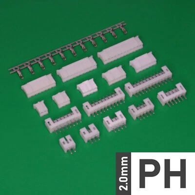 PH 2.0mm Plug + Socket + Crimps 2-20p Crimp Connector B2W (JST PH Style)