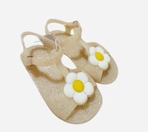 NEW Toddler Size 6 OLD NAVY 18-24 month Flower Power T Strap Jelly Sandals Daisy - Picture 1 of 2