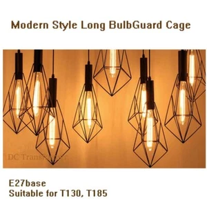 Ciondolo Lampada da Soffitto Gabbia Filo Moderna Vintage Piccolo Paralume Metallo Protezione Lampadina - Foto 1 di 7