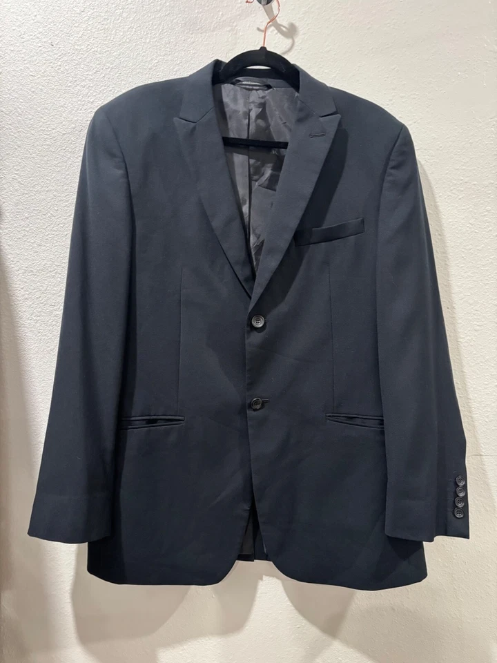 Nuevo Abrigo Chaqueta Blazer Concepts By Claiborne Para Hombre Mediano, Negro 2 Botones Foto 1 de 4