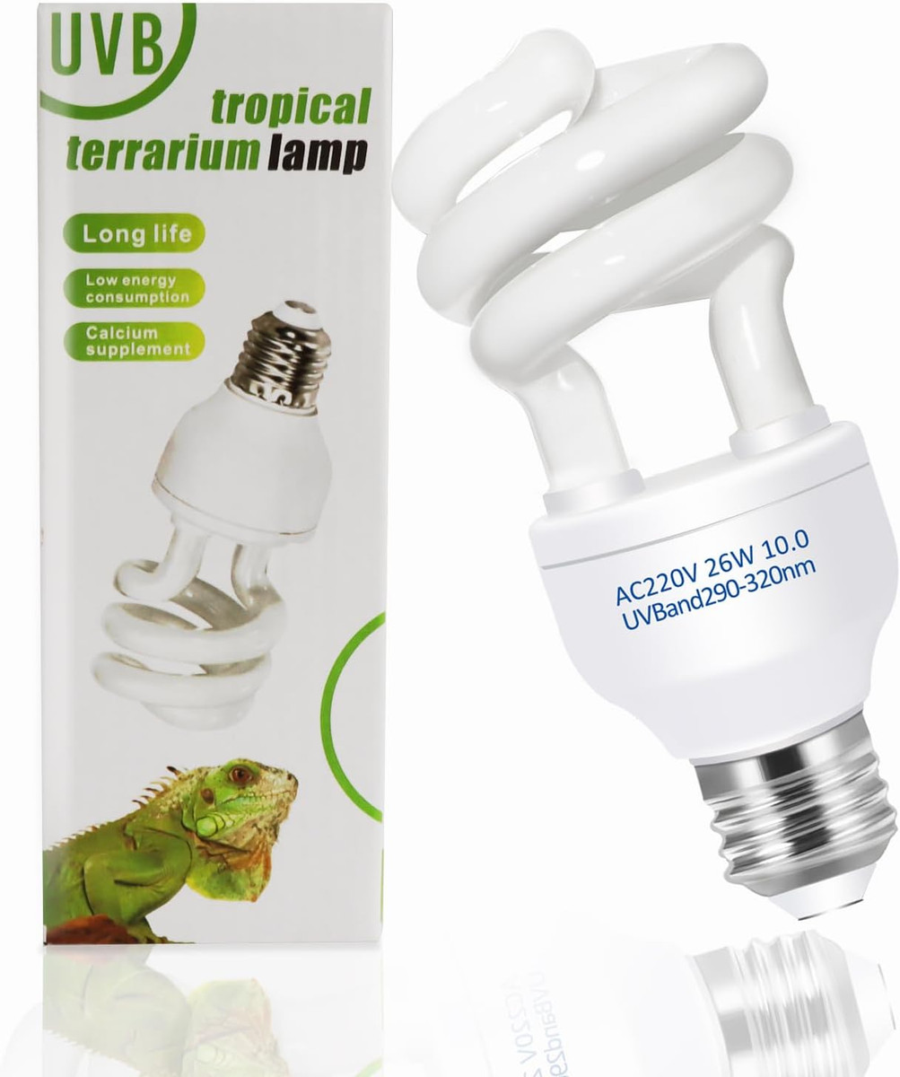 Lampada Riscaldante Per Rettili 2-in-1 Con Morsetto - 50W UVA/UVB, Per Tartarughe, Serpenti, Lucertole, Regolabile 360&deg;