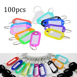 Targhette Portachiavi Plastica Id Etichette Nome Colori Assortiti 100pz. - Foto 1 di 2
