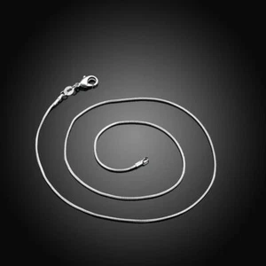 925 Sterling Silver Necklace Snake Chain Necklace .925 20" Inch 1mm Jewelery - Picture 1 of 1