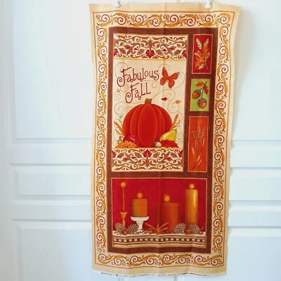 Fabulous Fall Panel by Deb Strain for Moda Brown Pumpkin Candles Autumn - Image 1 of 4