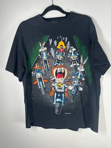 Camiseta vintage 1993 Looney Toons motocicleta puntada única doble cara talla XL - Imagen 1 de 10