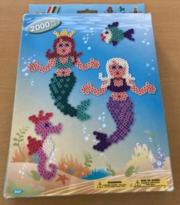 HAMA BEADS MERMAID 2,000 MIDI BEADS HANGING BOX MULTI-COLOUR SEAHORSE BNIB XMAS - Picture 1 of 12