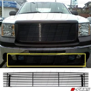 FOR GMC SIERRA 2007-08 09 10 11 12 13 BLACK BUMPER BILLET GRILLE  tow hook shown - Picture 1 of 2
