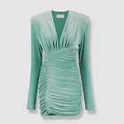 $1835 Alexandre Vauthier Women's Green V-neck Velvet Mini Dress Size EU34 US2