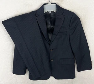 Lauren Ralph Lauren 2 Piece Suit Kids Boys 8R Jacket Pants Blazer Blue Striped - Picture 1 of 21