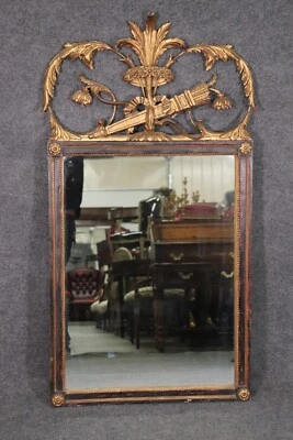 Espejo dorado tallado francés carcaj de flechas antiguo de fina calidad Foto 1 de 4