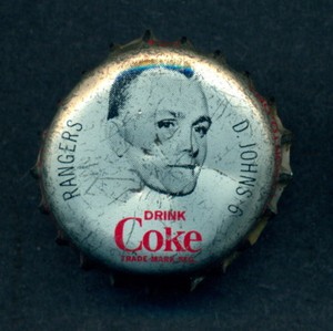 1964-65 COCA-COLA COKE BOTTLE CAP With Cork Don Johns New York Rangers Hockey