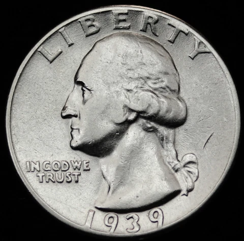 1939-p Washington Quarter.  High Grade.  (Inventory A) Cover