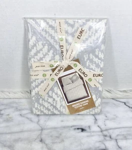 West Elm Diamond Texture Euro Sham Gray White Organic Pillow Case Decor NEW - 1 - Picture 1 of 6