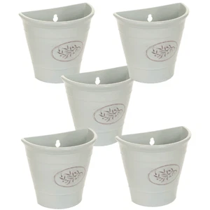 5Pcs Wall Hanging Plastic Planter Flower Plant Bucket Basket Outdoor Garden - Picture 1 of 1