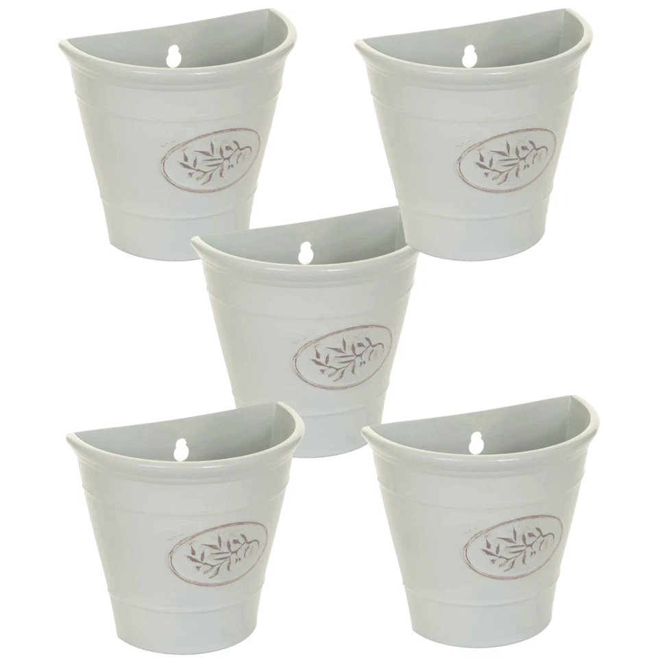 5Pcs Wall Hanging Plastic Planter Flower Plant Bucket Basket Outdoor Garden - Image 1 of 1