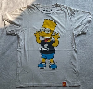 The Simpsons, Bart Simpson x Johnny Cupcakes White Graphic Tee Size Small - Picture 1 of 2