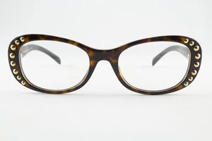 Authentic Prada VPR 21R 2AU-101 53mm Tortoise Studded Glasses Frames Italy - Picture 1 of 5