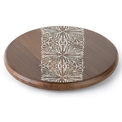 Tocadiscos Lazy Susan de mango redondo Full Bloom de 14" de diámetro Foto 1 de 4