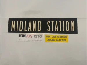 Midland Station - Derby 207 1960s Bus Destination Blind 26" Gift - Bild 1 von 10