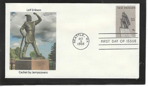 LEIF ERIKSON FDC 1968 SEATTLE, WASHINGTON JERRY'S COVER ONLY 1 MADE - Bild 1 von 1